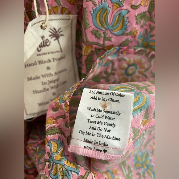 NWT Mille Florian 100% Cotton Floral Print Button Up Blouse Resortwear | Size L - Picture 11 of 11